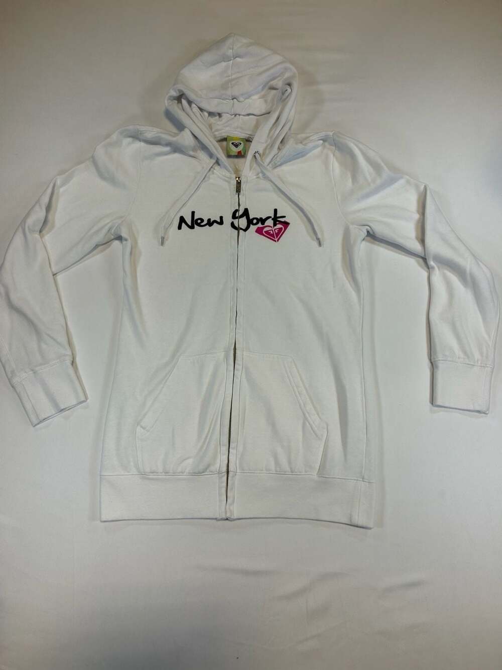 Roxy New York Graphic Full Zip Hoodie White Size XL